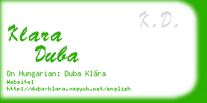 klara duba business card